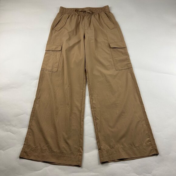 Old Navy Wrapping Paper Khaki Stretch Tech High Rise Wide Leg Cargo Pant S - Picture 1 of 7